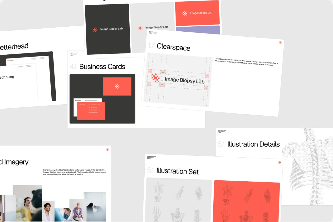 Brand guidelines: logo coloring, clear space, business cards and illustrations